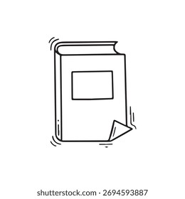 Creative Hand-Drawn Book Illustration in Doodle Line Art Style Representing Education, Knowledge, Reading, Storytelling, Learning and Academic Concepts