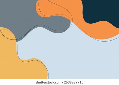 Creative hand-drawn wavy shapes background with organic shapes and abstract design for artistic design