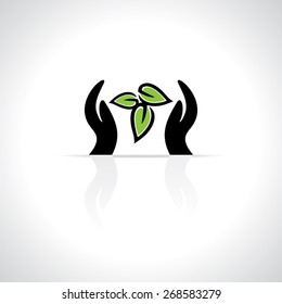 creative hands care green concept 