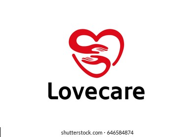 Creative Hands and Heart Symbol Logo Vector Symbol Design Illustration