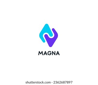 Creative handshake logo. Corporate partnership deal symbol. Abstract chain weaving sign. Vector illustration.