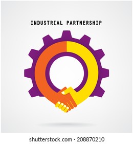 Creative handshake sign and industrial idea concept background, design for poster flyer cover brochure ,business idea ,industrial sign,abstract background.vector illustration