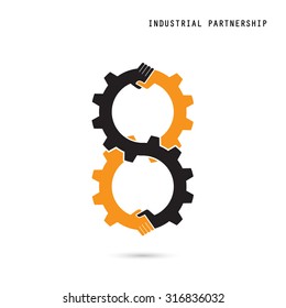 Creative handshake sign and industrial idea concept background, design for poster flyer cover brochure, business idea, industrial sign, abstract background.vector illustration