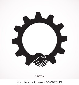Creative handshake sign and industrial idea concept background, design for poster flyer cover brochure ,business idea ,industrial sign,abstract background.vector illustration - stock vector