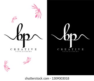 creative handwriting logo letter bp/pb vector 