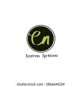 Creative handwritten EN E N Initial logo. Elegant fashion design template, vector.
