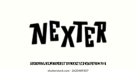 Creative Handwritten Font, Halftone Bold Style, Uppercase and Number,Symbol, Design for Urban ,Movie, Film, Fashion.Vector Illustration
