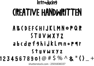 Creative Handwritten font typography alphabets, perfect for logo designing and typography projects, multiple typeface.