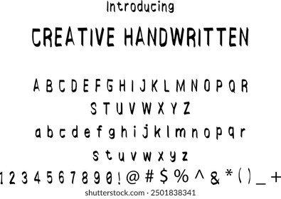Creative Handwritten font typography alphabets, perfect for logo designing and typography projects, multiple typeface.