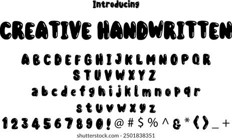 Creative Handwritten font typography alphabets, perfect for logo designing and typography projects, multiple typeface.
