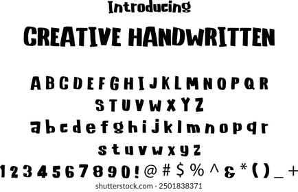 Creative Handwritten font typography alphabets, perfect for logo designing and typography projects, multiple typeface.