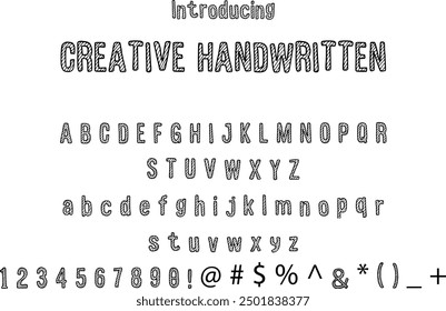 Creative Handwritten font typography alphabets, perfect for logo designing and typography projects, multiple typeface.