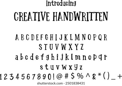 Creative Handwritten font typography alphabets, perfect for logo designing and typography projects, multiple typeface.