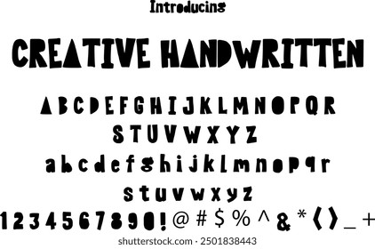 Creative Handwritten font typography alphabets, perfect for logo designing and typography projects, multiple typeface.