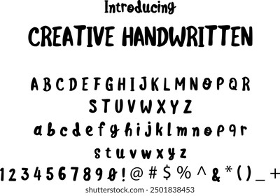 Creative Handwritten font typography alphabets, perfect for logo designing and typography projects, multiple typeface.