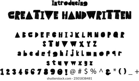 Creative Handwritten font typography alphabets, perfect for logo designing and typography projects, multiple typeface.
