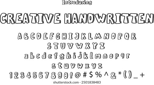 Creative Handwritten font typography alphabets, perfect for logo designing and typography projects, multiple typeface.