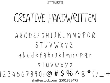 Creative Handwritten font typography alphabets, perfect for logo designing and typography projects, multiple typeface.