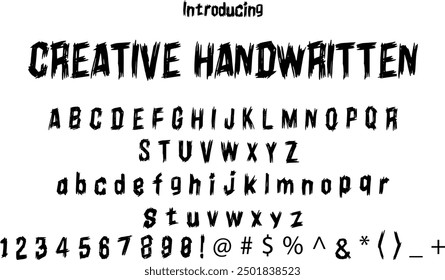 Creative Handwritten font typography alphabets, perfect for logo designing and typography projects, multiple typeface.