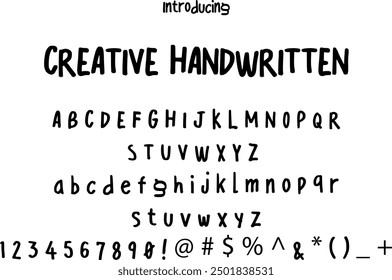 Creative Handwritten font typography alphabets, perfect for logo designing and typography projects, multiple typeface.
