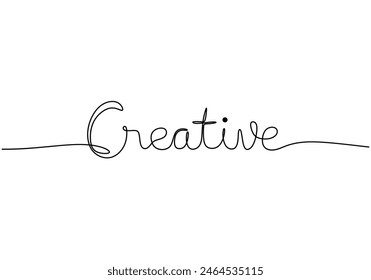 Creative handwritten inscription. One line drawing of phrase hand writing calligraphy card lettering isolated on white background.