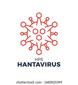 Creative Hantavirus Vector icon badge. Pulmonary syndrome (HPS) is a rare but deadly viral infection. Vector illustration of the new Chinese Hanta virus