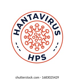 Creative Hantavirus Vector icon badge. Pulmonary syndrome (HPS) is a rare but deadly viral infection. Vector illustration of the new Chinese Hanta virus