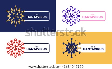 Creative Hantavirus Vector icon badge set. Pulmonary syndrome (HPS) is a rare but deadly viral infection. Vector illustration of the new Hanta virus