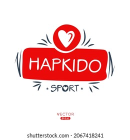 Creative (hapkido) Sport sticker, logo template, vector illustration.