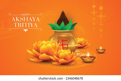Creative Happy Akshaya Tritiya Festival Background Design Vector Illustration