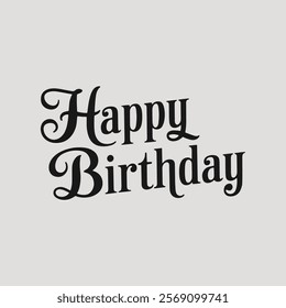 Creative 'Happy Birthday' Written Text Typography in Vector Template, Colorful and Joyful Design for Birthday Wishes, Greeting Cards, and Celebration Projects