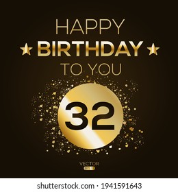 Creative Happy Birthday You Text 32 Stock Vector (Royalty Free ...