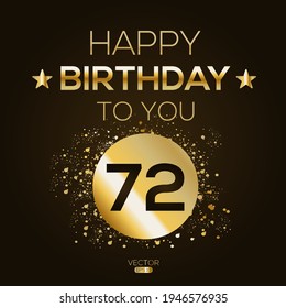Creative Happy Geburtstag zu Ihnen Text (72 Jahre) Farbige dekorative Banner Design, Vektorgrafik.