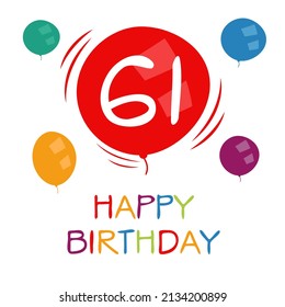 Creative Happy Birthday You Text 61 Stock Vector (Royalty Free ...