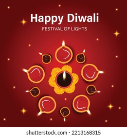 Creative happy diwali festival vector design