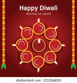 Creative happy diwali festival vector design