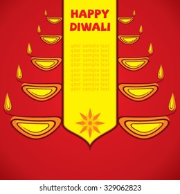 creative happy diwali greeting design by diyas vector