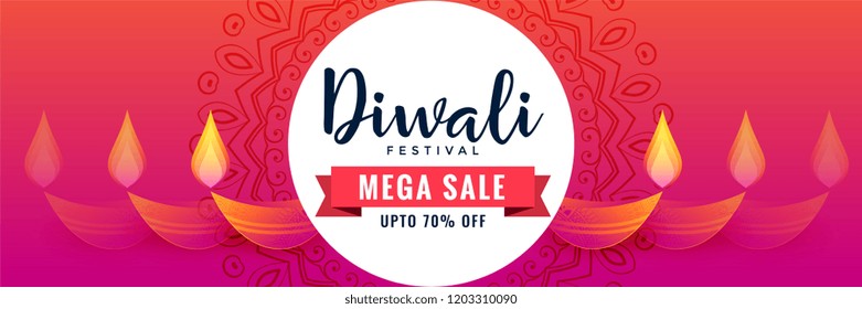creative happy diwali sale banner design