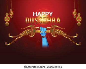 Creative happy dussehra background with bow