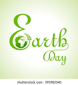 Creative happy earth day text and greeting stock vector