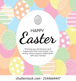 Creative Happy Easter banner design template.