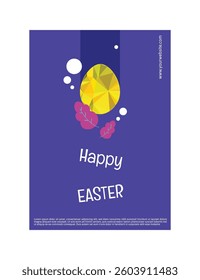 a creative happy easter day poster set with Garland Decoration