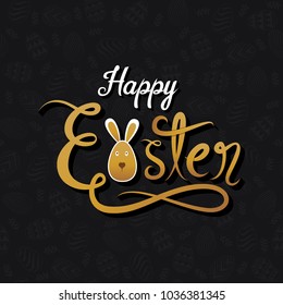 creative happy easter hand written text design
