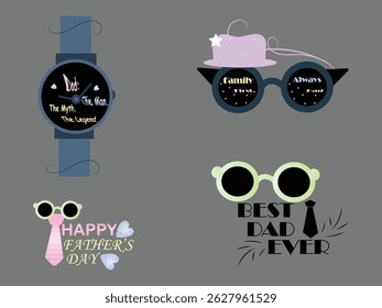 Creative Happy Father's Day Labels for Cards and Crafts