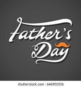 creative happy fathers day poster with mustache design