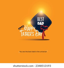 Creative Happy Father's Day wish with best dad concept, editable vector