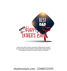 Creative Happy Father's Day wish with best dad concept, editable vector