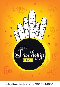 Creative Happy Friendship Day Greeting Card Design.