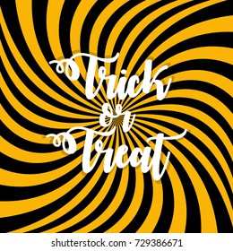 Creative happy halloween concept with lettering vector illustration on spooky spiral background. Can be used for poster, banner, typography, background, etc. 