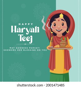 Creative happy haryali teej banner design template.